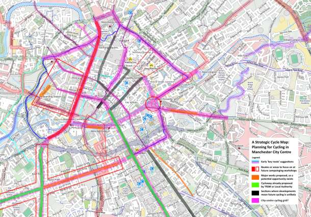 Manchester City Centre Strategic Cycling Map v11